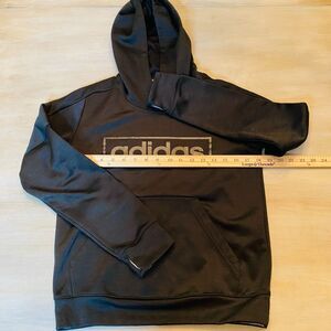 Adidas Climawarm Womens Black with Black Logo Thumbhole Hoodie Sz S